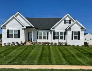 house with nice green lawn