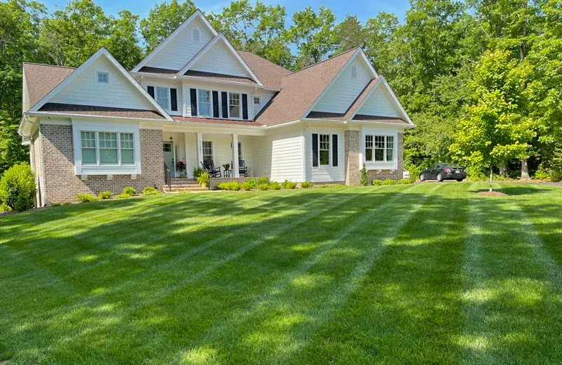 nicely landscaped front lawn