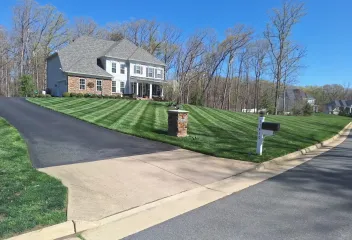 house with fresh cut lawn