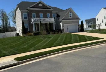 house with fresh cut lawn